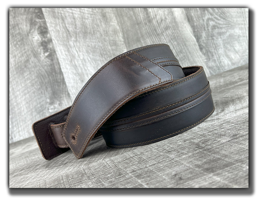 Straight Up - Whiskey Brown Leather Guitar Strap