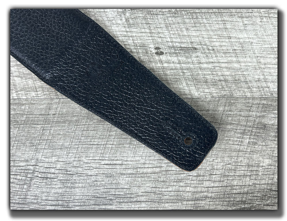 The Reticent - Ancho Chili Veg Tan Leather Guitar Strap
