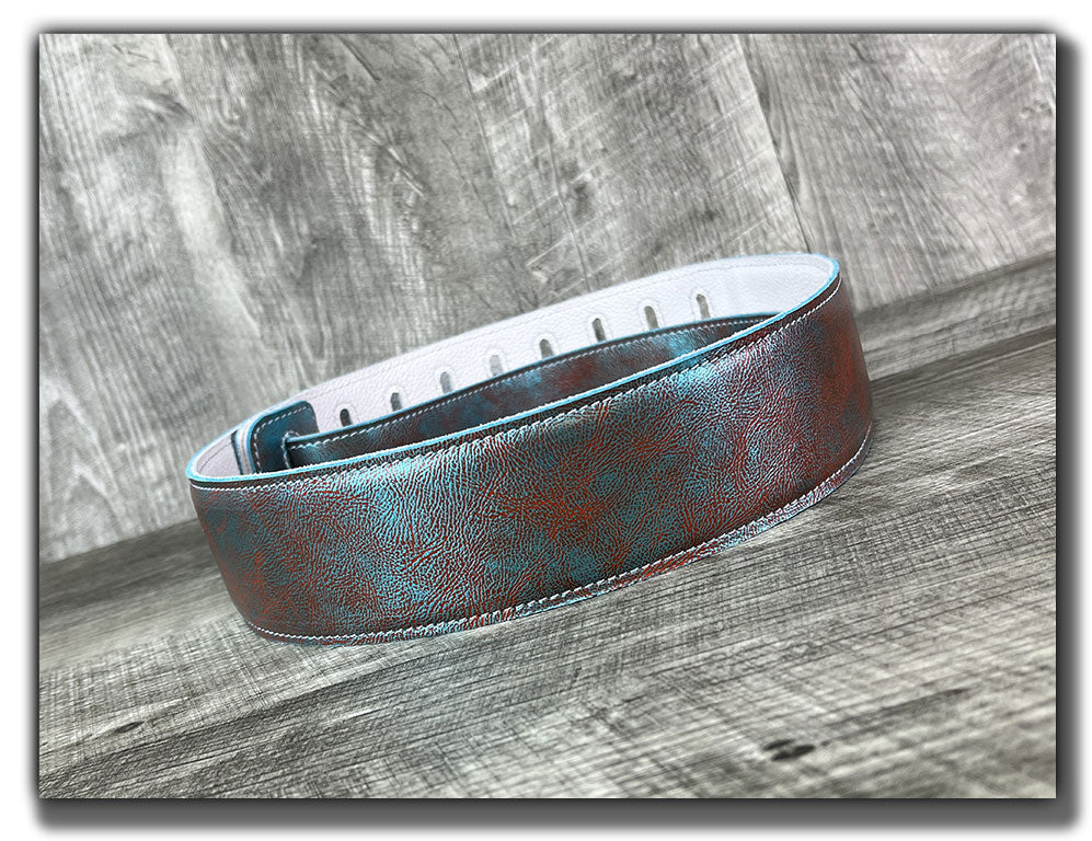 The Reticent - Cotton Candy Leather Guitar Strap