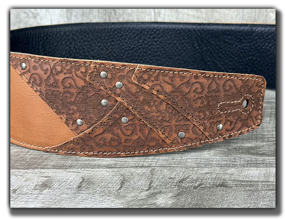 Overland - Pecan Veg Tan Leather Guitar Strap