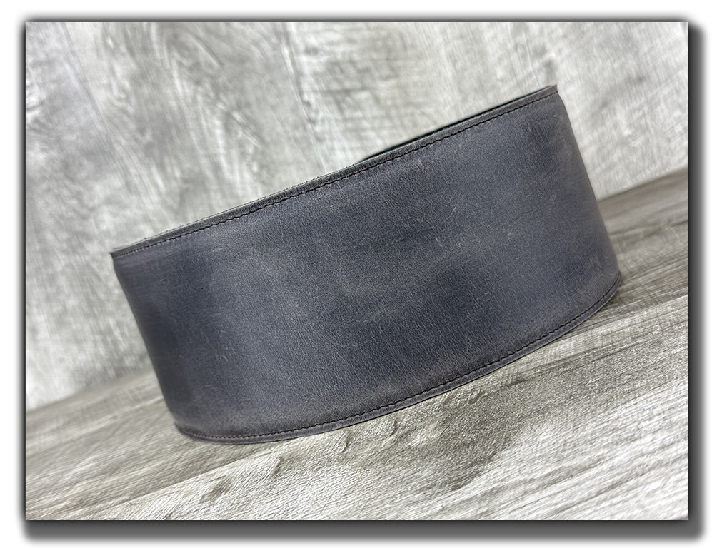 The Reticent - Aged Steel Leather Guitar Strap