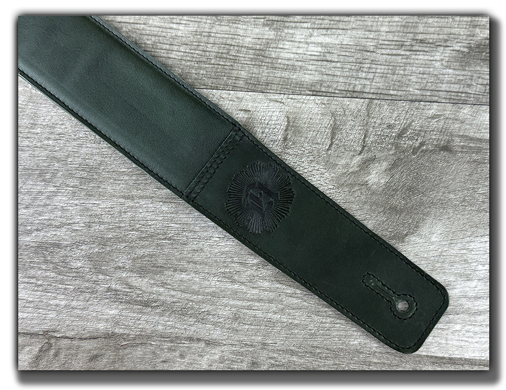 The Reticent - Nightfern Veg Tan Leather Guitar Strap