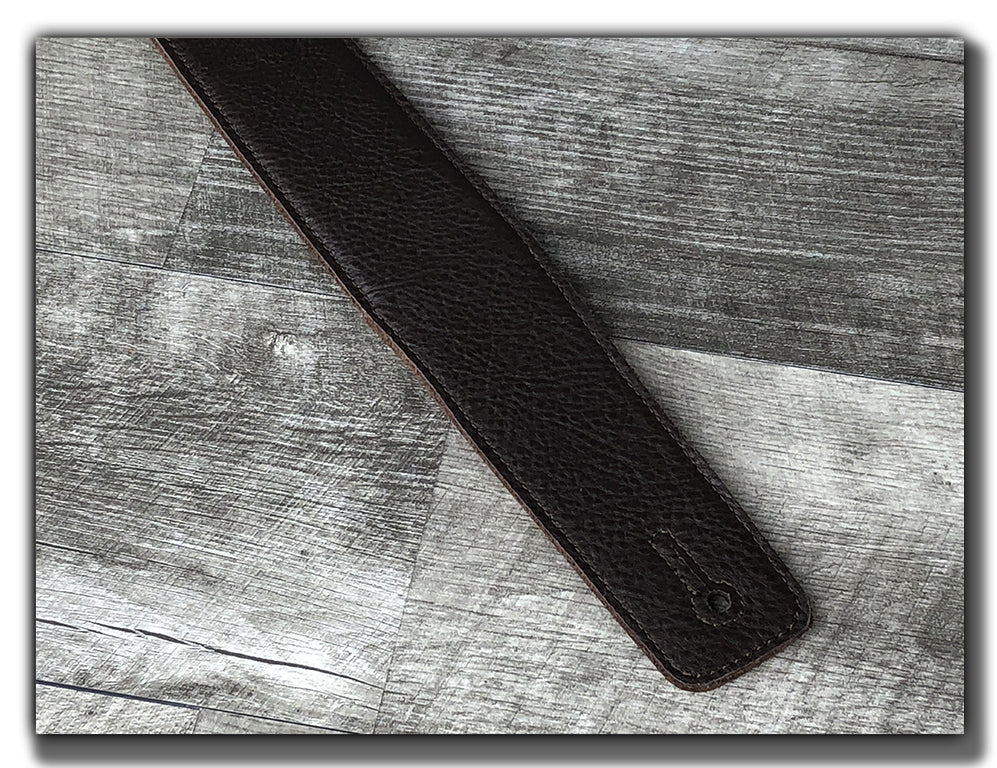 The Reticent - Canyon Rouge Leather Guitar Strap