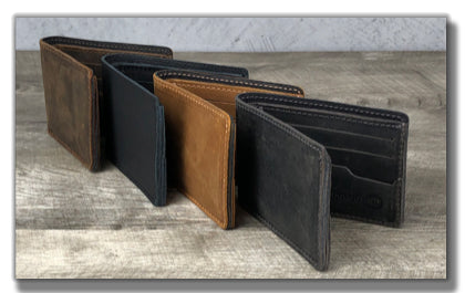 Full grain leather bifold wallet