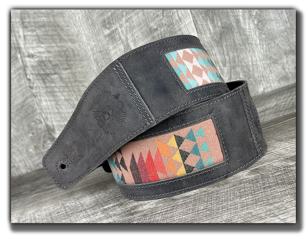 Painted Hills - Aged Steel Leather Guitar Strap - Numbered Limited Edition