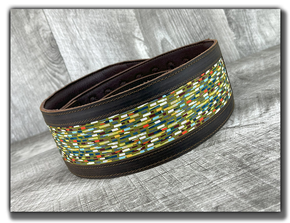 Abstraction - Whiskey Brown Leather Guitar Strap - Numbered Limited Edition