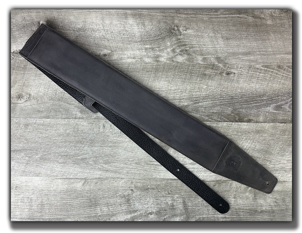 The Reticent - Aged Steel Leather Guitar Strap