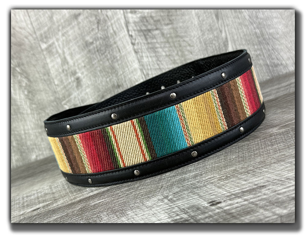 El Camino - Phantom Black / Mustang Veg Tan Leather Guitar Strap