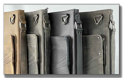 Leather drum stick bag, leather stick bag, stick bag, drum gear, drum stick bag