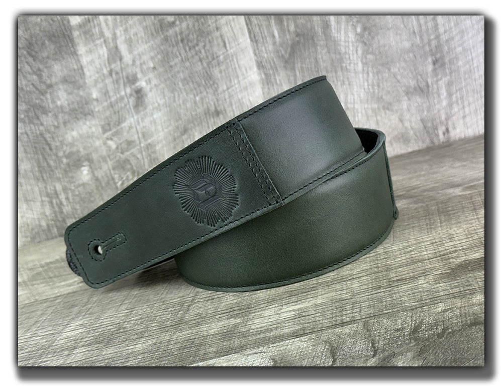 The Reticent - Nightfern Veg Tan Leather Guitar Strap
