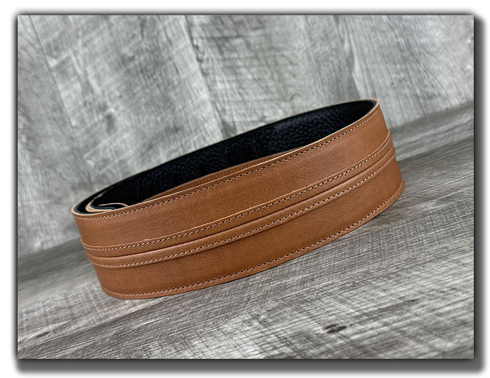 Straight Up - Pecan Veg Tan Leather Guitar Strap
