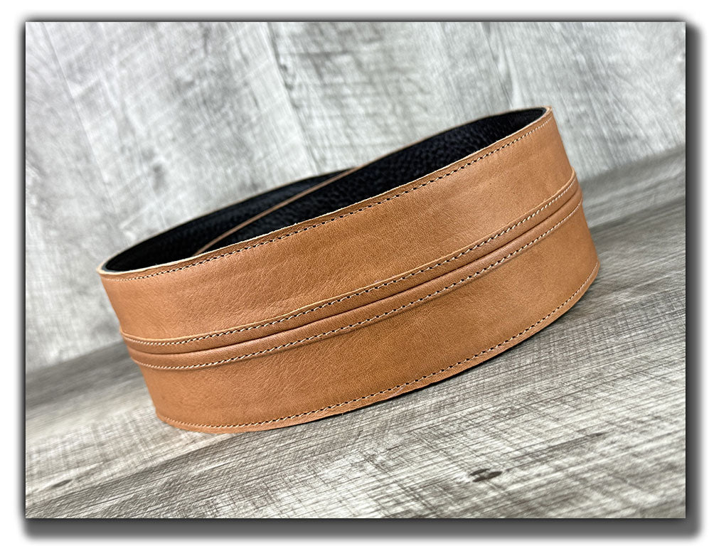 Straight Up - Pecan Veg Tan Leather Guitar Strap