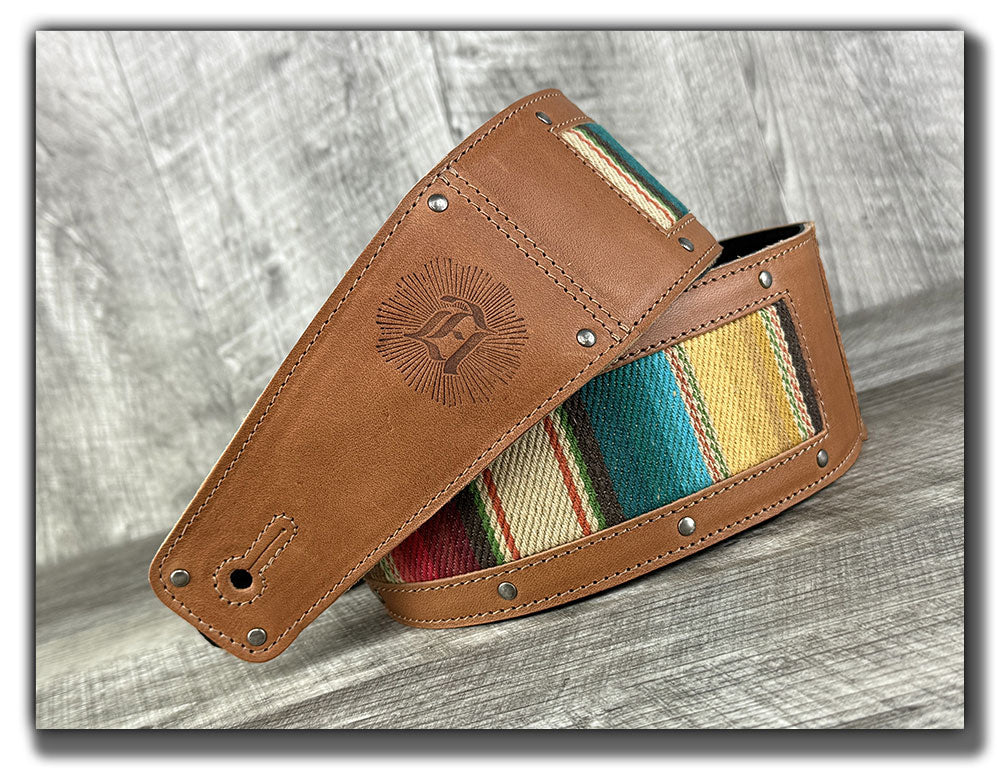 El Camino - Pecan / Mustang Veg Tan Leather Guitar Strap