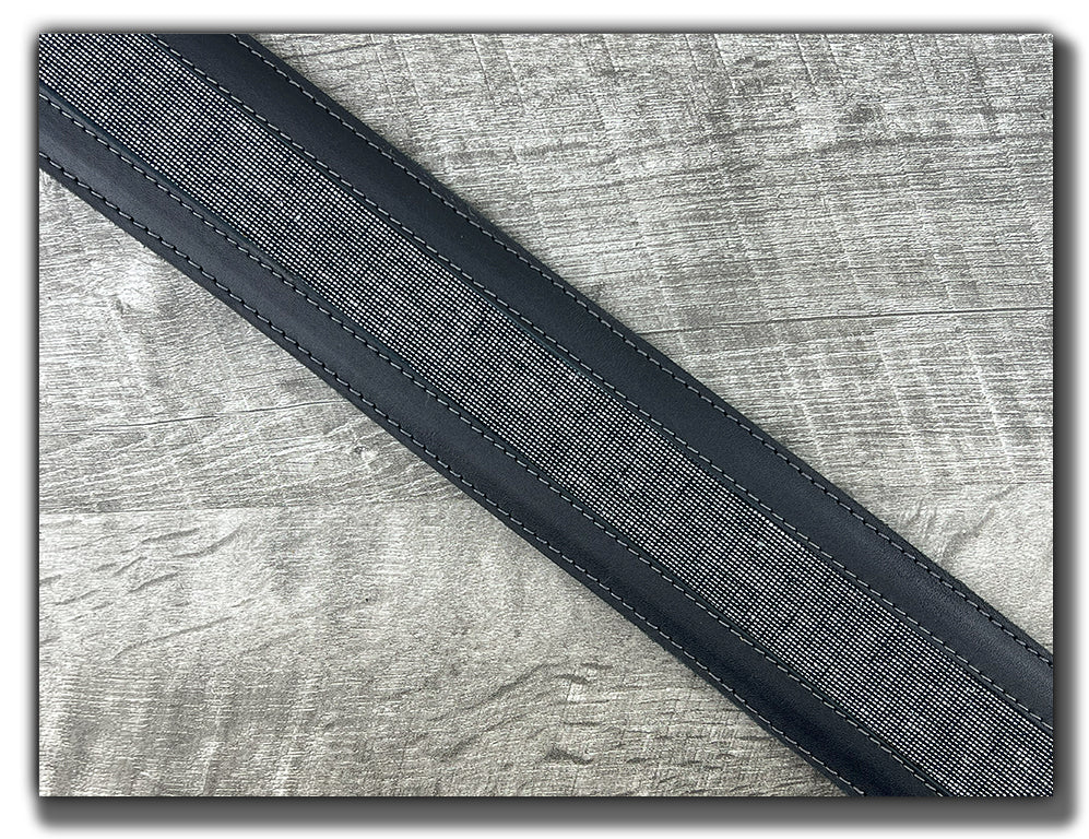 Zenith - Carbon Black Leather Guitar Strap - Numbered Limited Edition