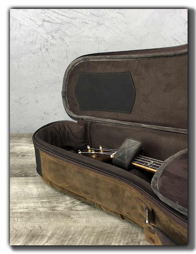 “Iwi” Leather Ukulele Case - Whiskey Brown