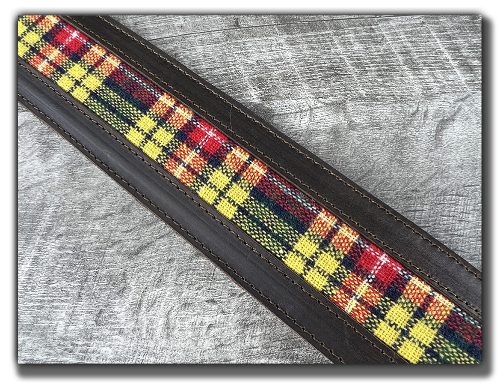 Buchanan - Tartan Plaid and Whiskey Brown Leather Guitar Strap - Numbered Limited Edition