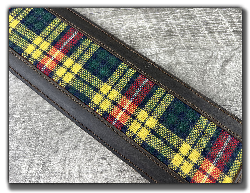 Buchanan - Tartan Plaid and Whiskey Brown Leather Guitar Strap - Numbered Limited Edition