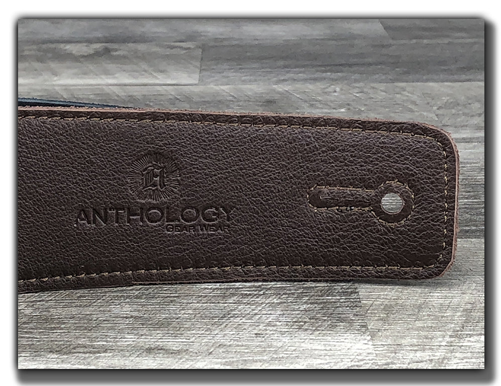 El Camino - Whiskey Brown / Turquoise Leather Guitar Strap
