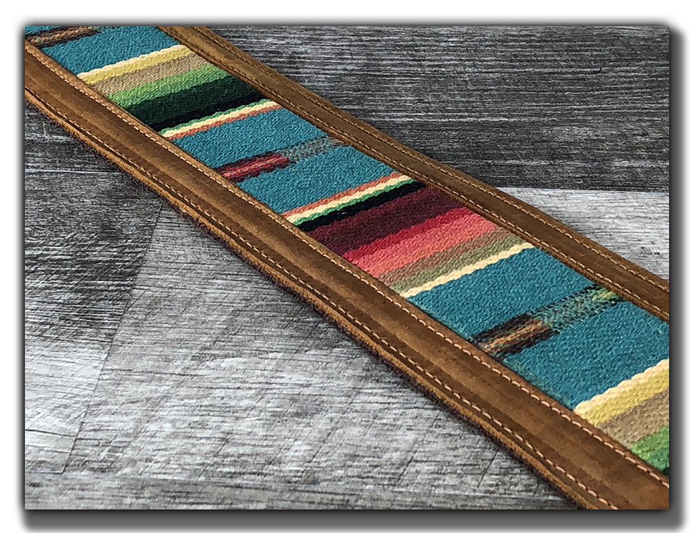 El Camino - Tobacco / Turquoise Leather Guitar Strap