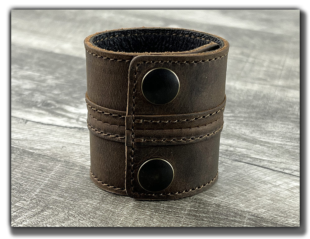 Straight Up - Whiskey Brown Leather Cuff