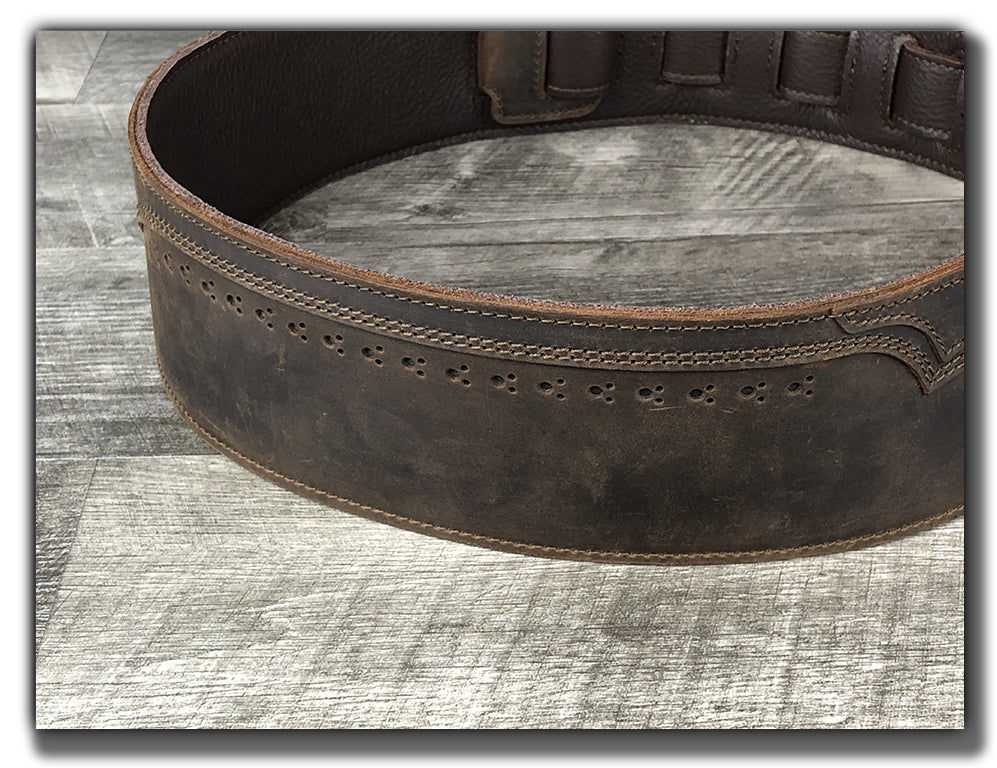 Walk The Line - Whiskey Brown Leather Guitar Strap