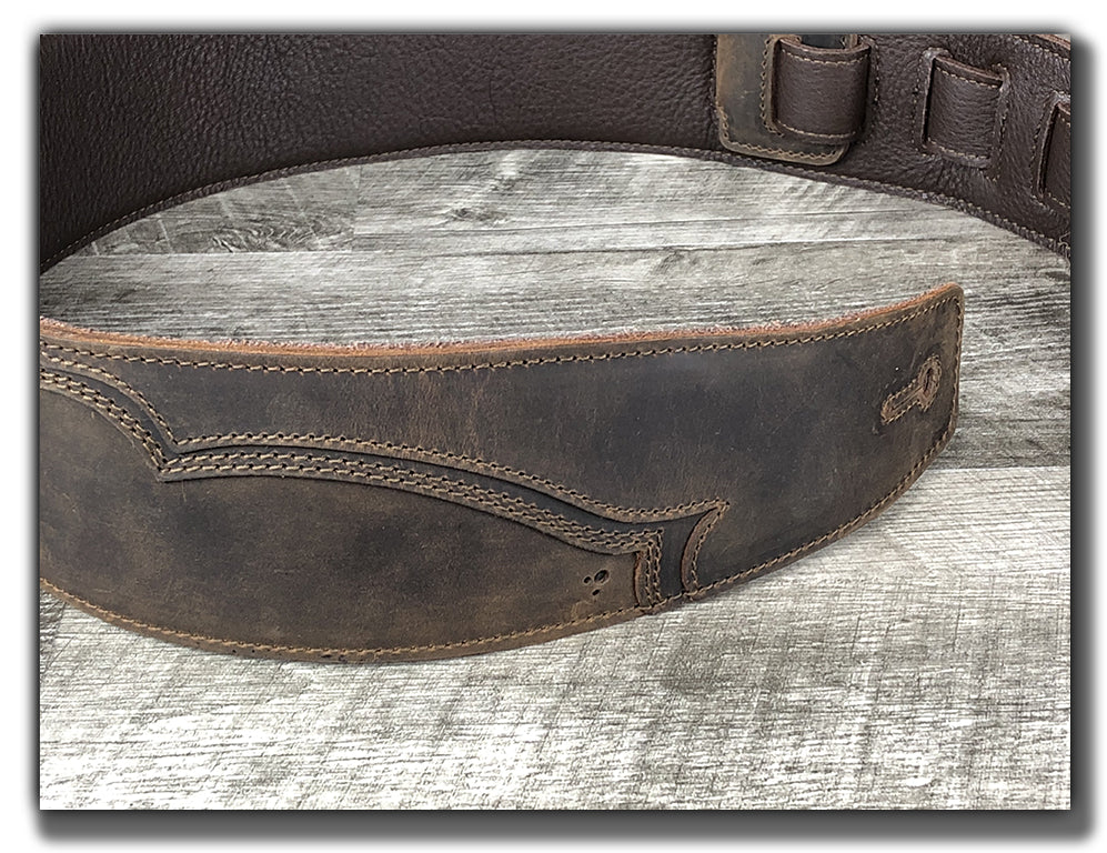 Walk The Line - Whiskey Brown Leather Guitar Strap