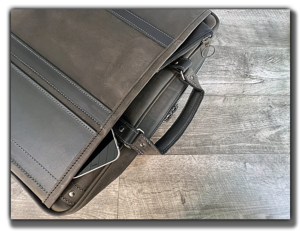 “The Reckoner” Leather Laptop Briefcase