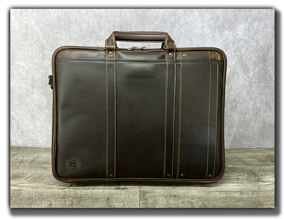 “The Reckoner” Leather Laptop Briefcase