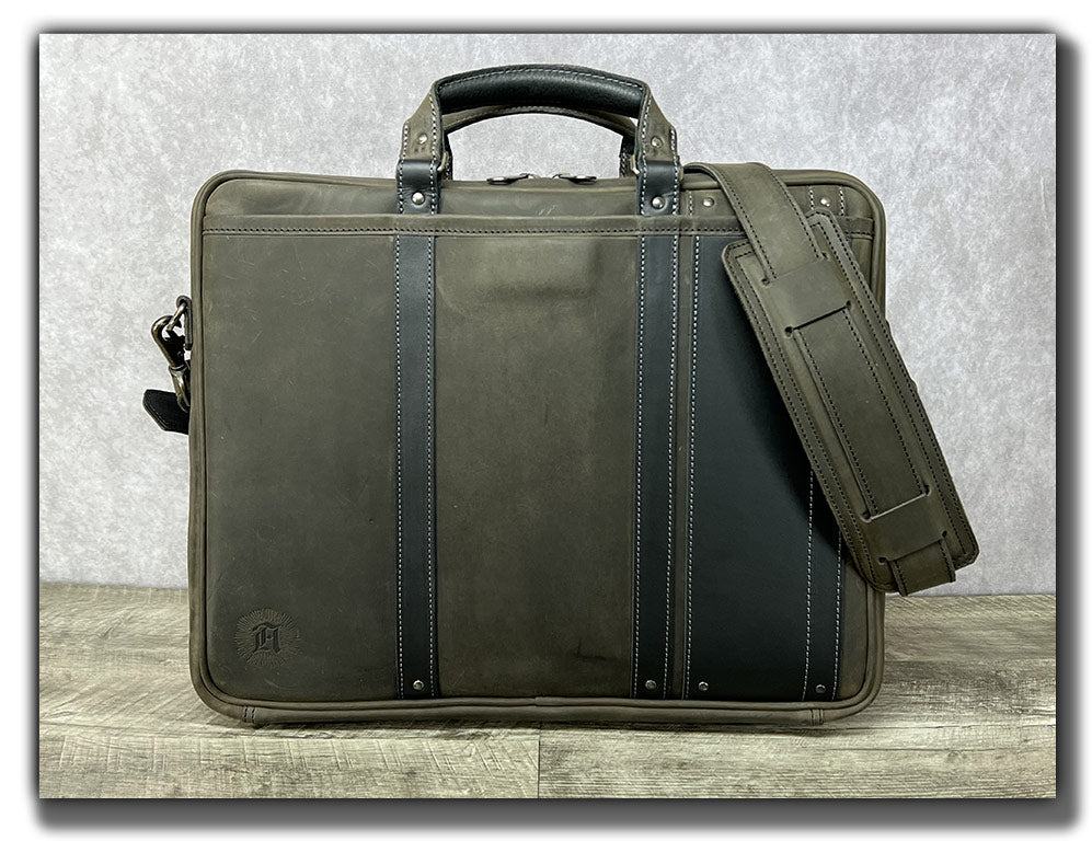 “The Reckoner” Leather Laptop Briefcase