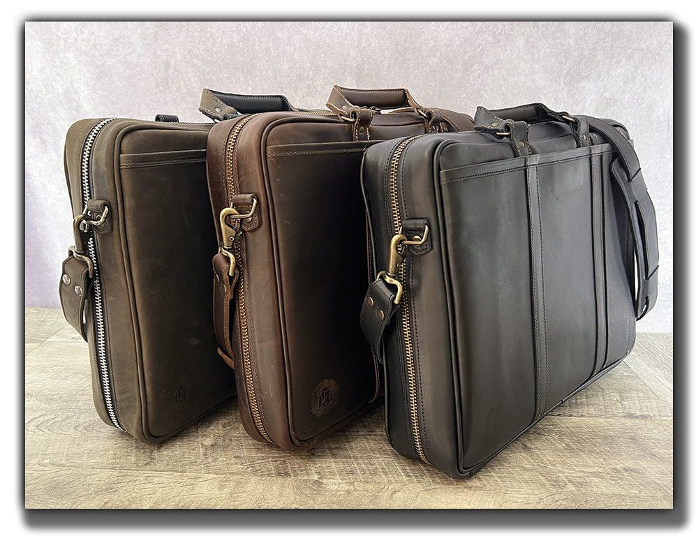 Leather laptop briefcase