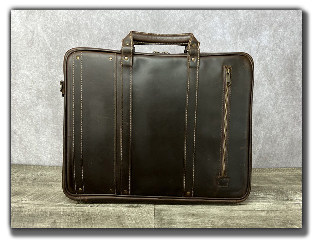 “The Reckoner” Leather Laptop Briefcase