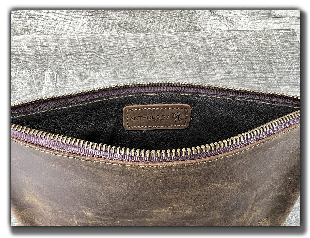 Leather Zipper Pouch - Whiskey Brown