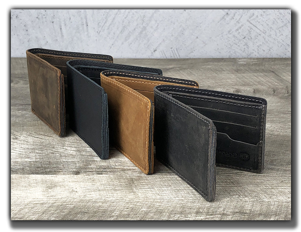 Minimalist Bi-Fold Wallet (With or Without Pick Holders) - Tobacco