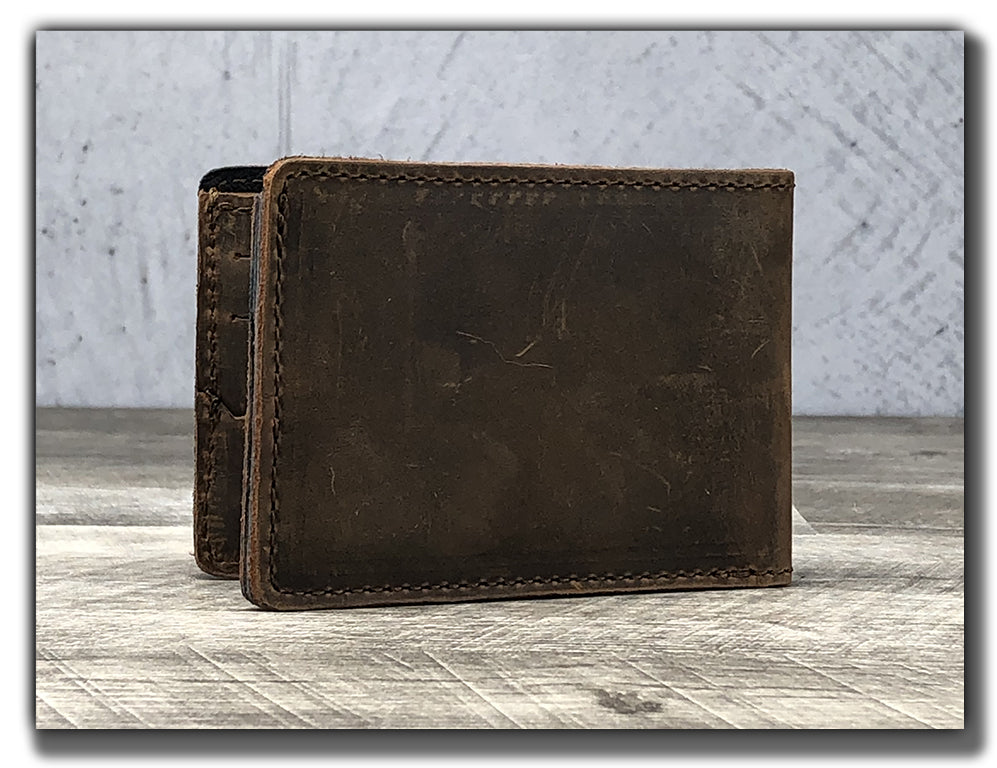 Minimalist Bi-Fold Wallet (With or Without Pick Holders) - Whiskey Brown