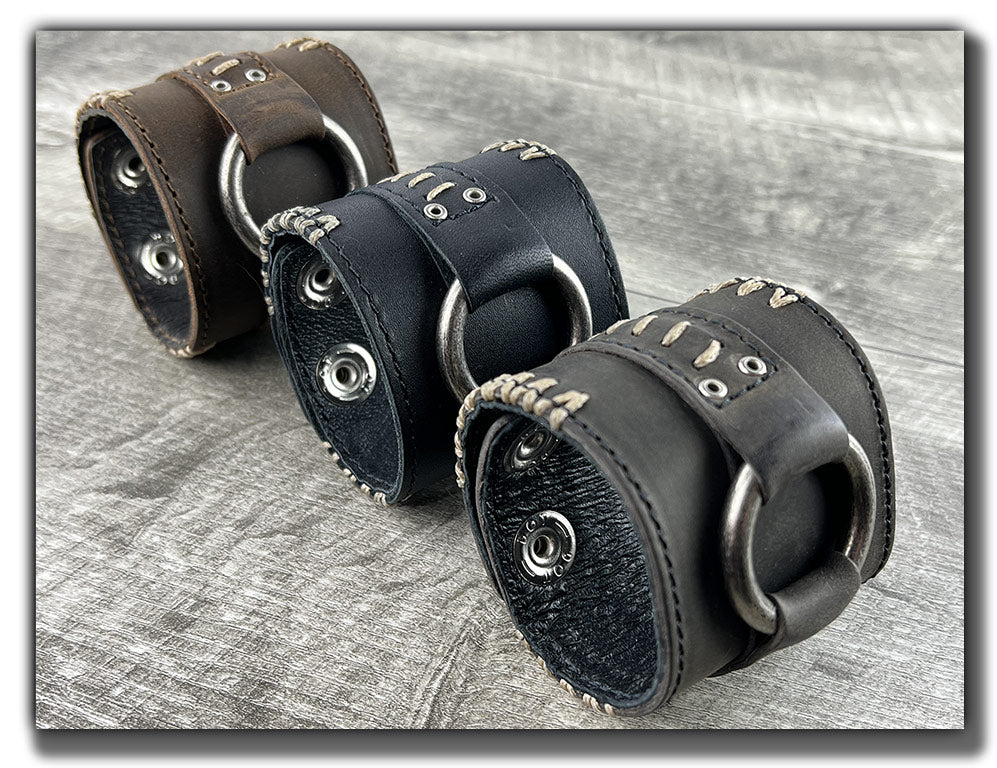 No Quarter - Carbon Black Leather Cuff