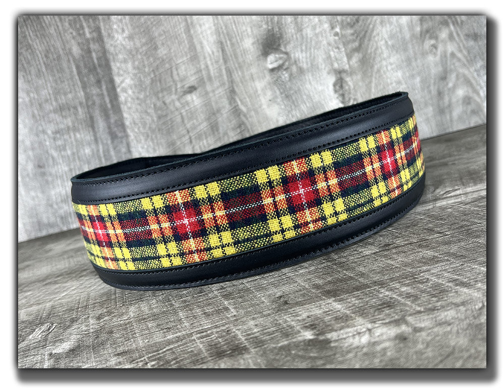 Buchanan - Tartan Plaid and Carbon Black Leather Guitar Strap - Numbered Limited Edition