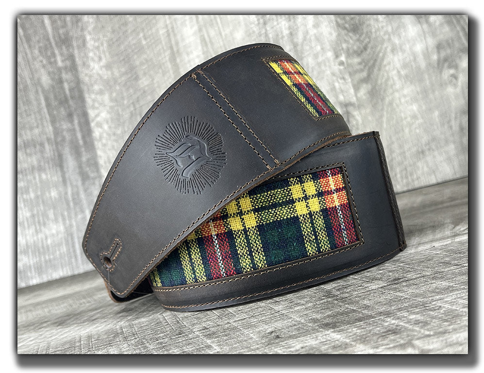 Buchanan - Tartan Plaid and Whiskey Brown Leather Guitar Strap - Numbered Limited Edition