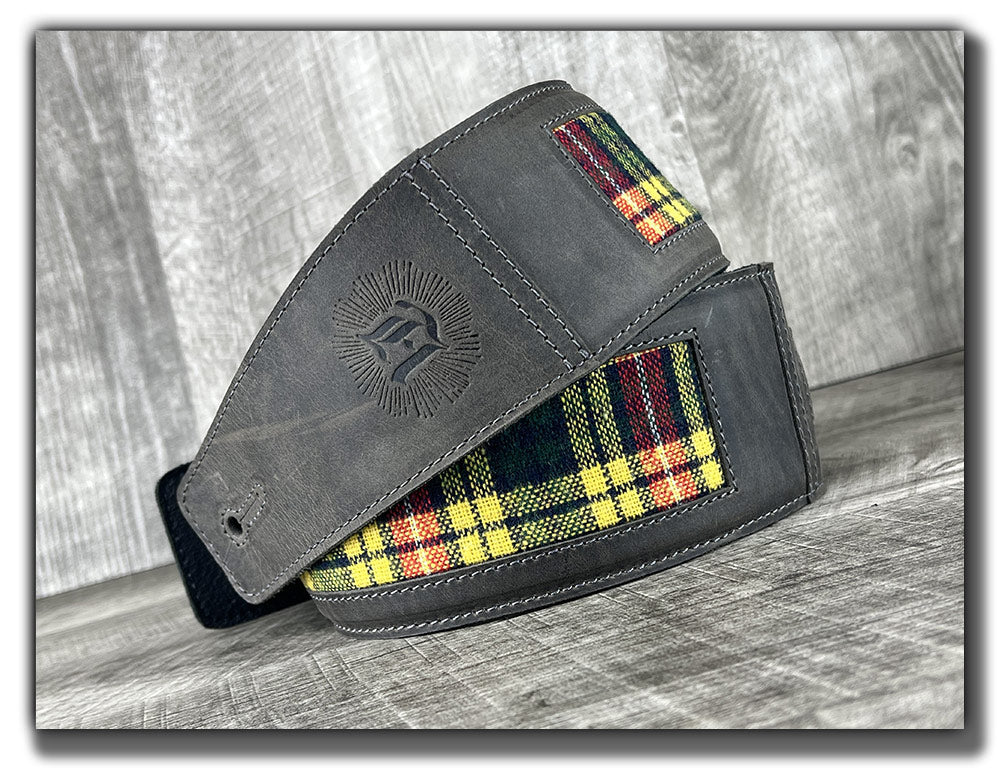 Buchanan - Tartan Plaid and Aged Steel Leather Guitar Strap - Numbered Limited Edition