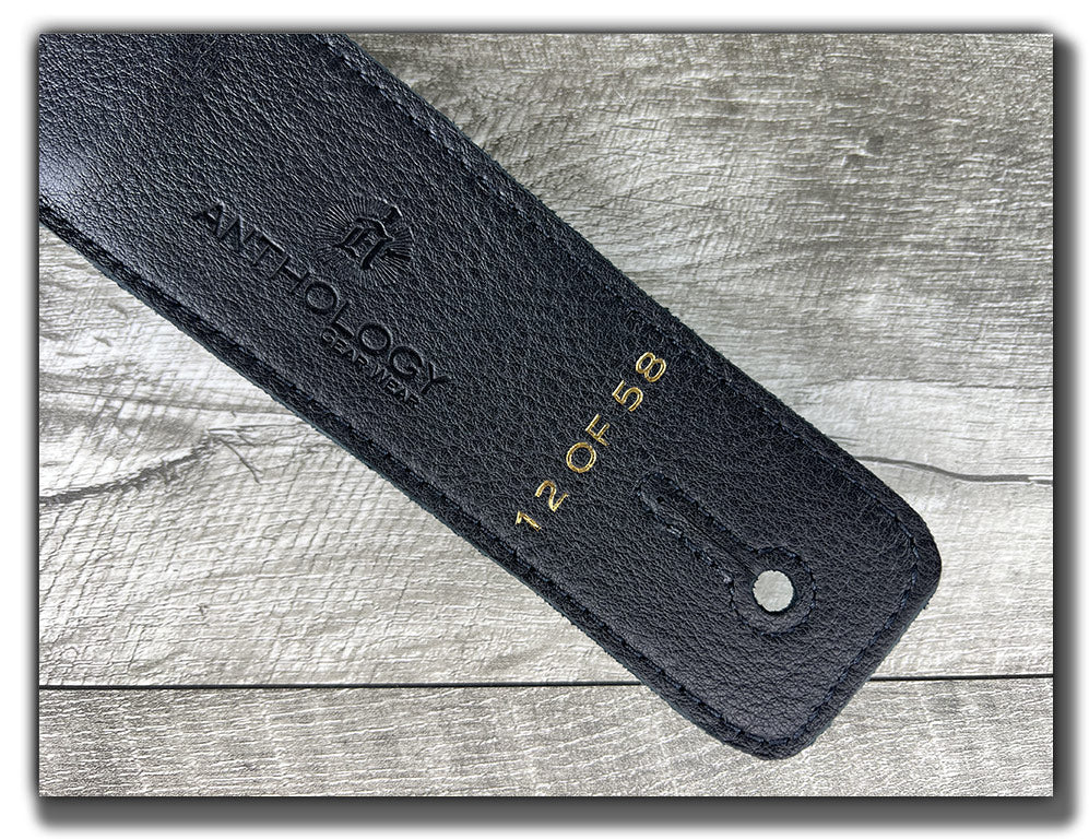 Shimmer - Carbon Black Leather Guitar Strap - Numbered Limited Edition