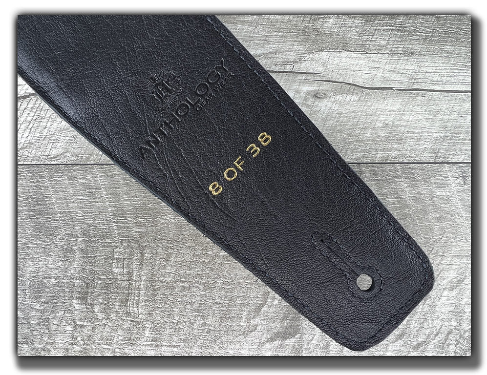 Shimmer - Carbon Black Leather Guitar Strap - Numbered Limited Edition