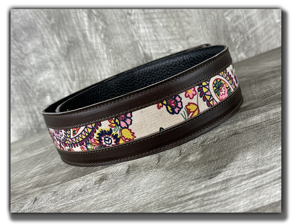 Frida - Espresso Veg Tan Leather Guitar Strap - Numbered Limited Edition