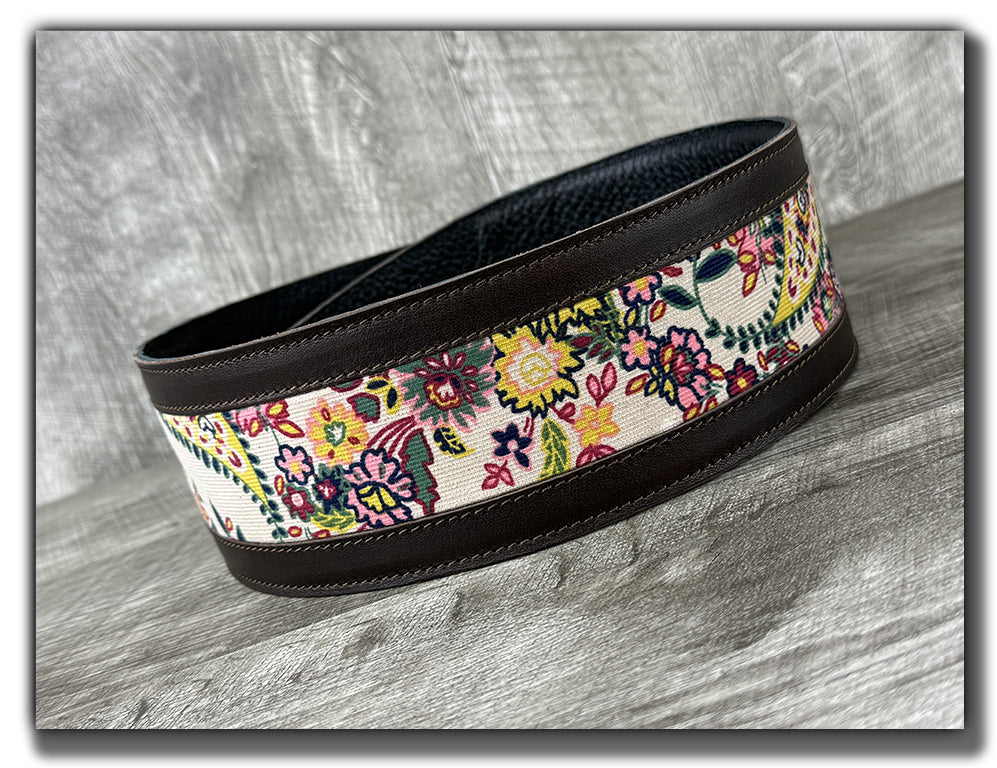Frida - Espresso Veg Tan Leather Guitar Strap - Numbered Limited Edition