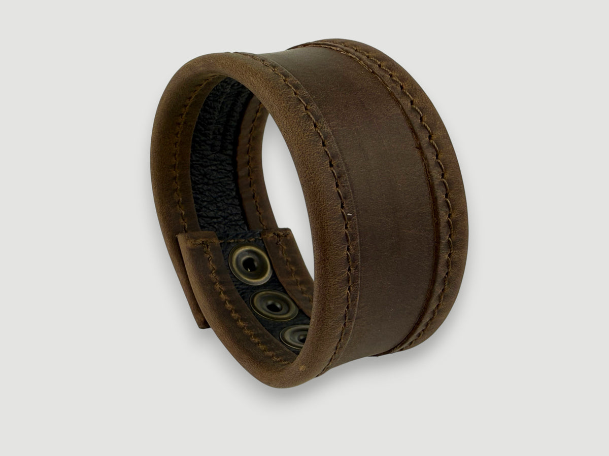 Flange - Whiskey Brown Leather Cuff
