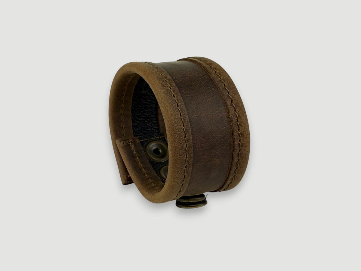 Flange - Whiskey Brown Leather Cuff