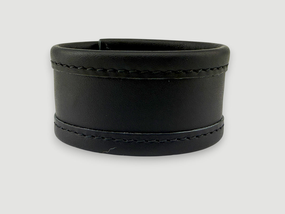 Flange - Carbon Black Leather Cuff