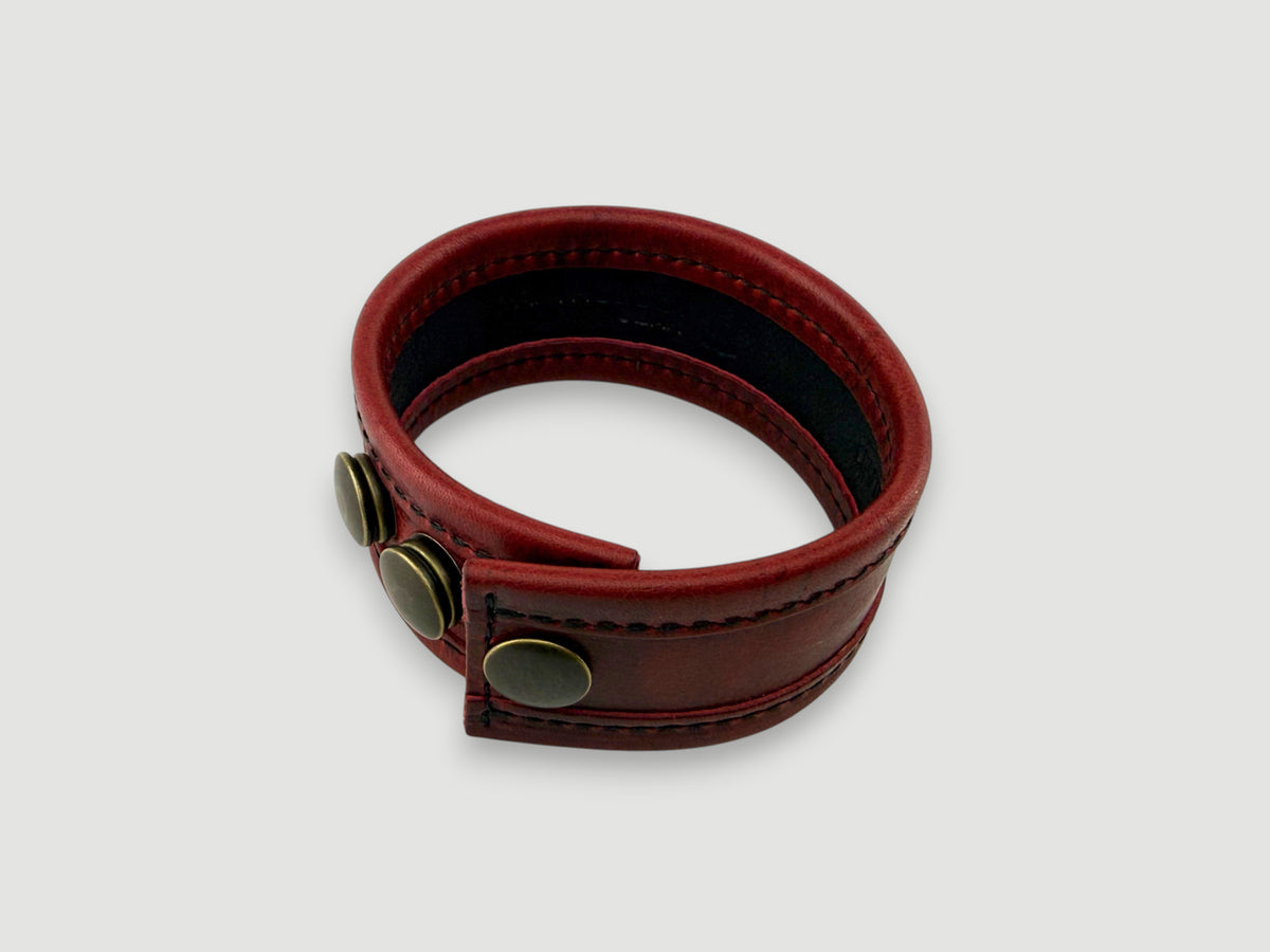 Flange - Canyon Rouge Leather Cuff