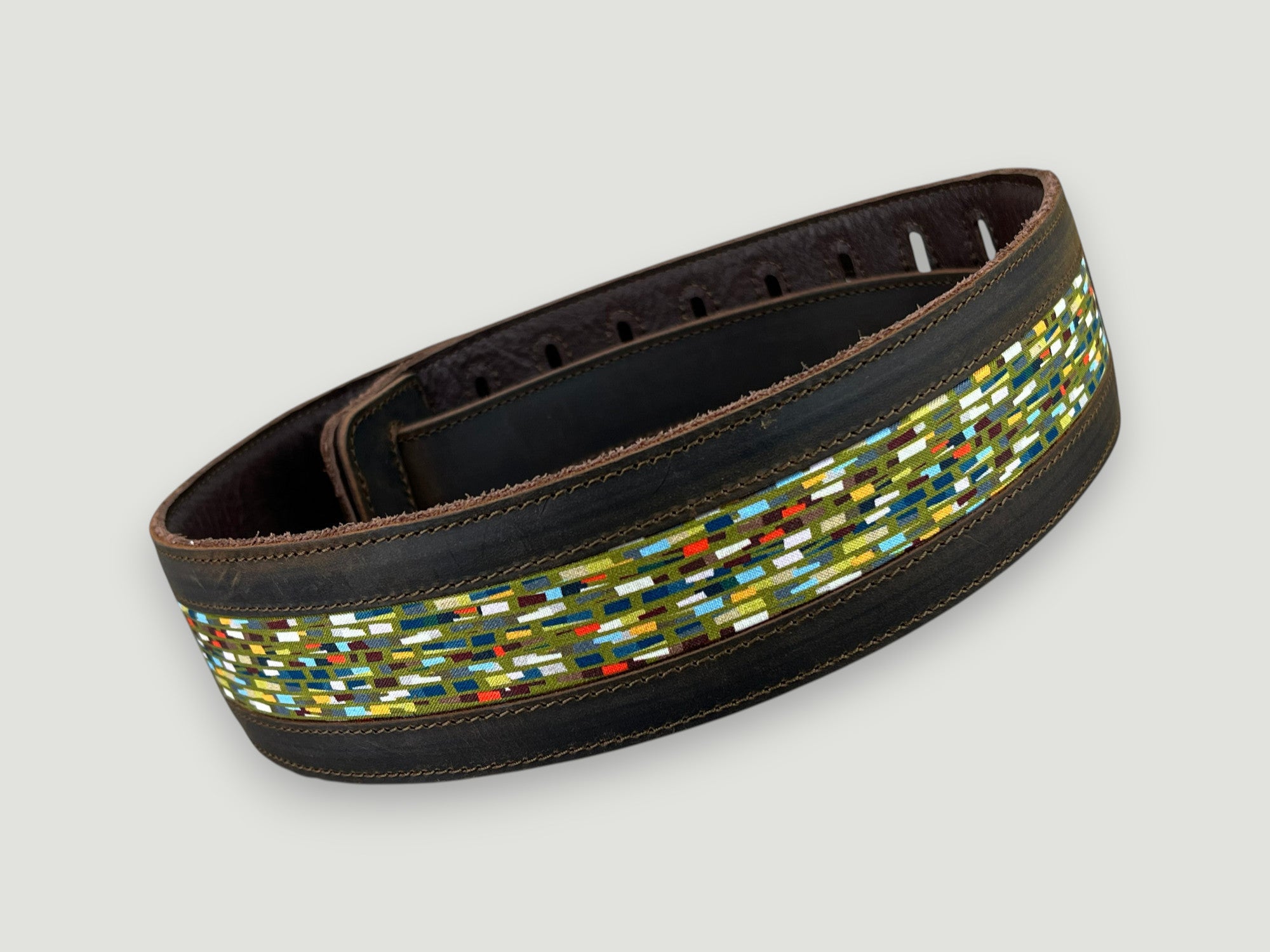 Abstraction - Whiskey Brown Leather Guitar Strap - Numbered Limited Edition