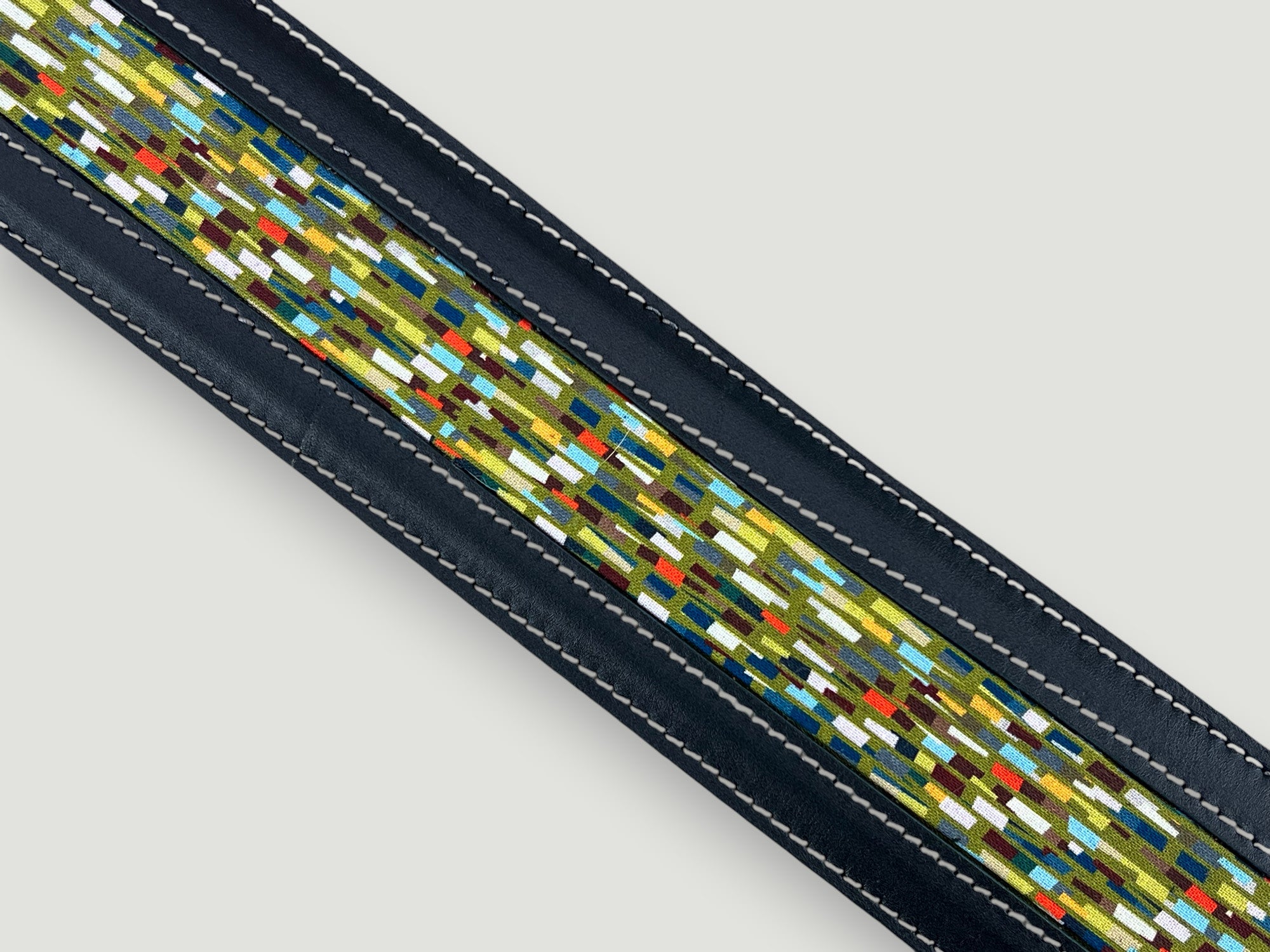 Abstraction - Carbon Black Leather Guitar Strap - Numbered Limited Edition