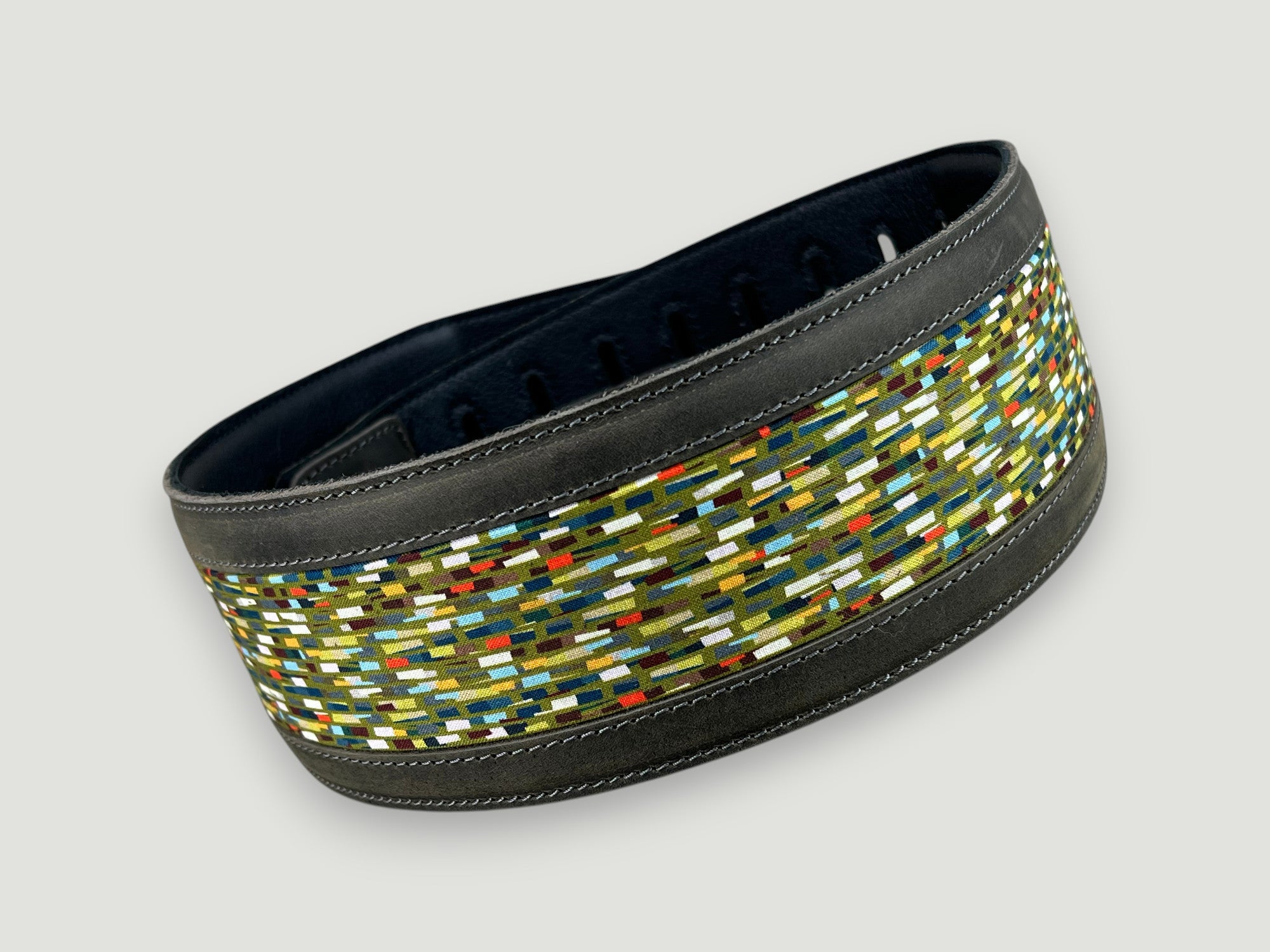 Abstraction - Aged Steel Leather Guitar Strap - Numbered Limited Edition