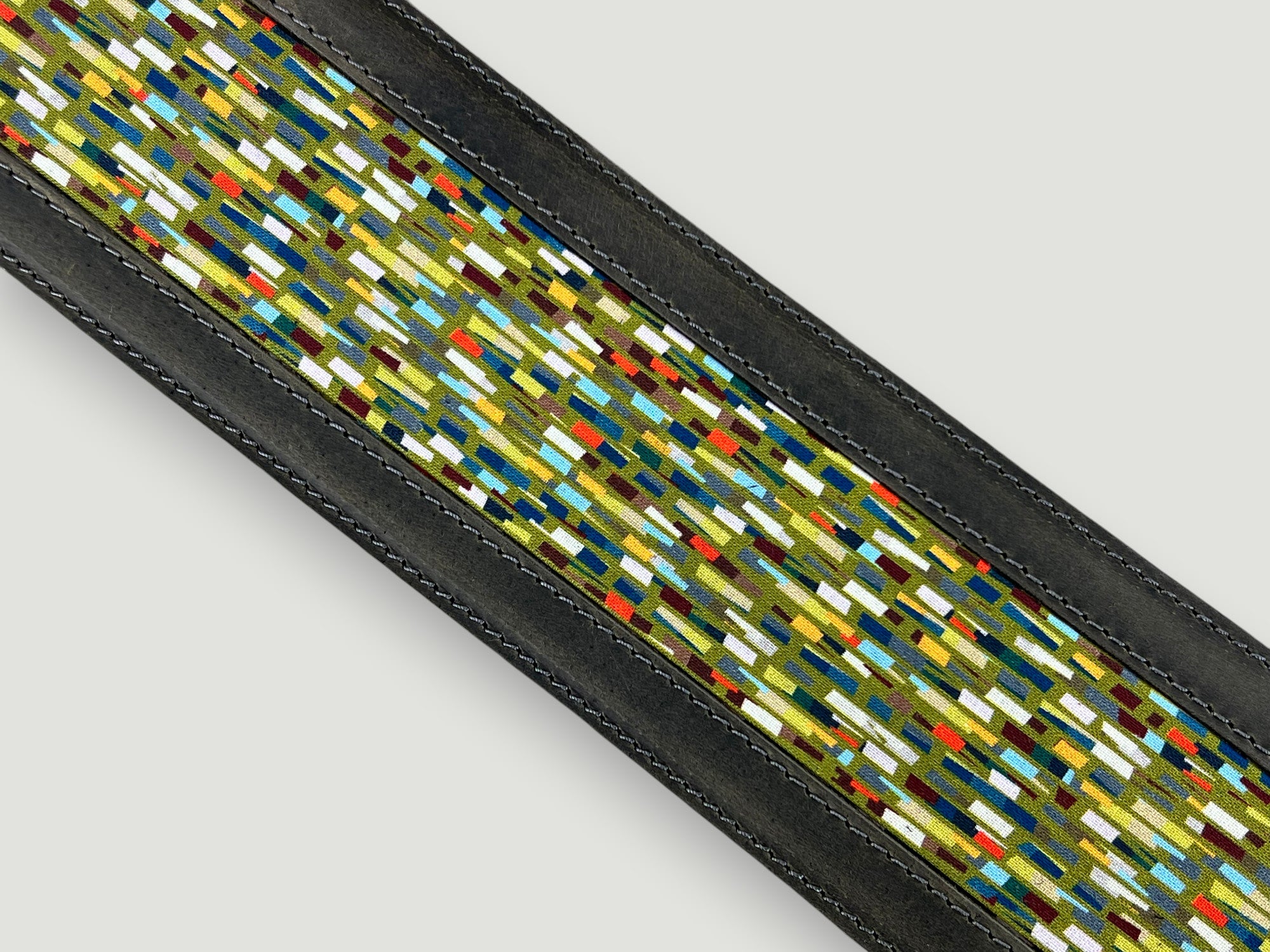 Abstraction - Aged Steel Leather Guitar Strap - Numbered Limited Edition